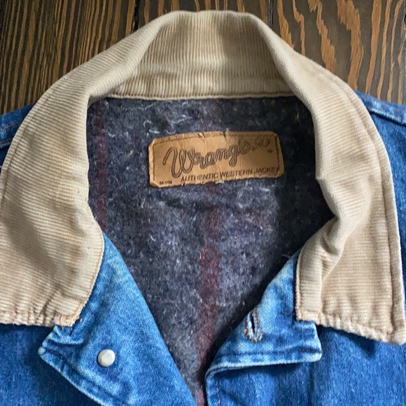Vintage Wrangler Blanket lined denim trucker jacket mens XL prob size 42 - Picture 2 of 9